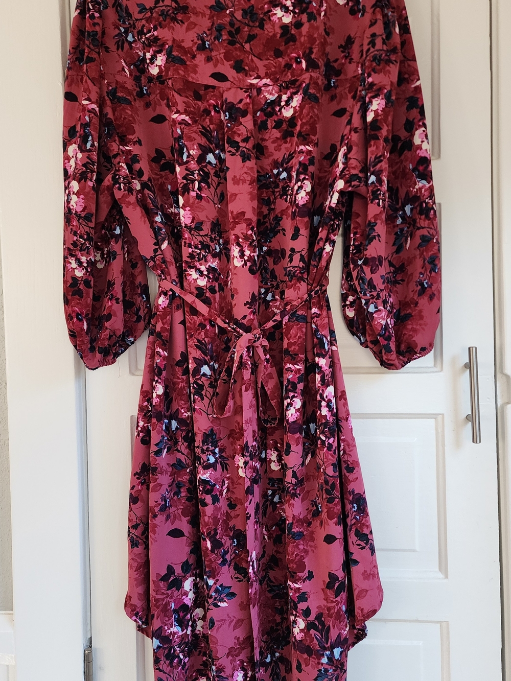 torrid Rose Pink Floral High-Low Midi Dress with Tie Waist
